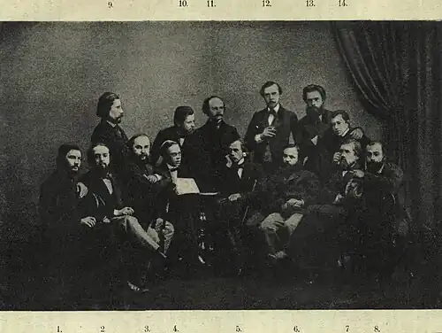 Редакция Искры в 1860 году  (М. М. Стопановский сидит слева)