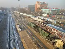 Переукладка путей на станции. Ноябрь 2014 года