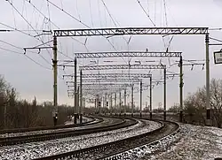 Вид в&nbsp;сторону разъезда 328&nbsp;км