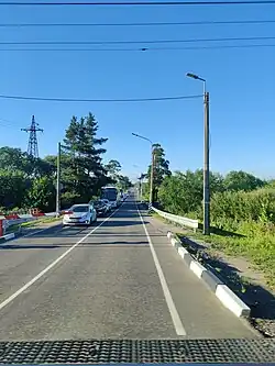 Вид на Ропшинское шоссе от железной дороги