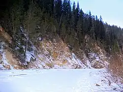 Вид на Бирюсу около впадения в одноимённный залив в конце ноября 2015 года