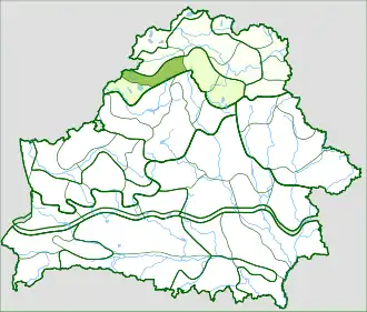 Расположение возвышенности на карте Беларуси
