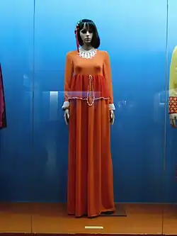 Согдийская женская одежда Афрасиаба (Самарканд, Узбекистан). Национальный музей Таджикистана, Душанбе.