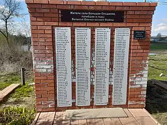 Список жителей села, погибших в годы Великой Отечественной войны