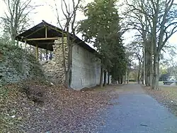 Стена у Октябрьского проспекта. Вид из Ботанического сада (ПКиО им. А.С. Пушкина)