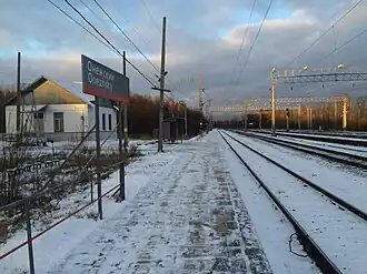 Пассажирская платформа. Вид в сторону ст. Голиковка.