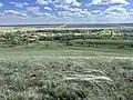Вид с холма на кладбище, просторы и ковыль