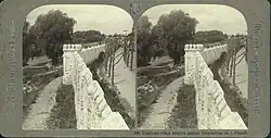 Каменная стена вокруг дворца. 1909-1913 гг. Стереопара