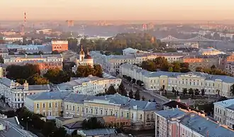 Площадь Ленина. Вид с телевизионной вышки на площади Святого Благоверного Князя Михаила Тверского (бывшая Советская).