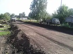 Строительство асфальтированной дороги на ул. Молодёжной 2013 год