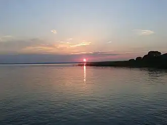 Закат на Плещеевом озере