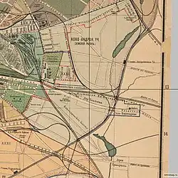 Деревня Хохловка на карте Москвы 1915 года