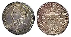 Карл IX (1560-1574) тестон 1564 г. Тулуза-9.40.jpg