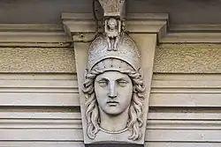 Маскарон фасада здания музея Центрального училища технического рисования барона А. Л. Штиглица. 1885-1895. Архитектор М. Е. Месмахер