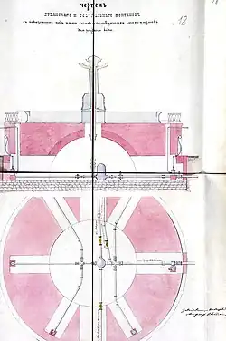 Чертёж Никольского и Петровского фонтанов, 1876 год