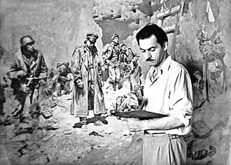 Юрий Волков работает на картиной "Расплата", 1956 год, Евпатория