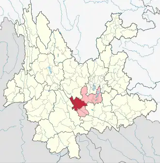 Синьпин-И-Дайский автономный уезд на карте