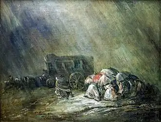 Дилижанс в грозу, 1854