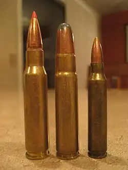 Слева направо: .308 Winchester, .35 Remington Soft Point и .223 Remington
