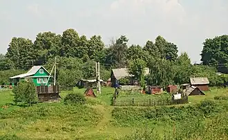 Вид на деревню Шманаево с платформы