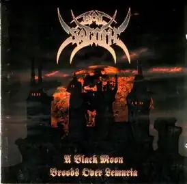 Обложка альбома Bal-Sagoth «A Black Moon Broods over Lemuria» (1995)
