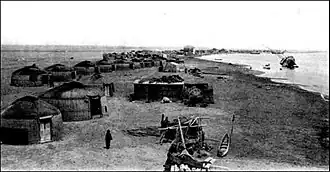 Аул Карагол на острове Челекен, 1913 год.