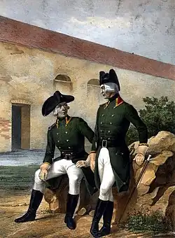 Унтер-офицеры 19-го и 20-го Егерских полков. 1797-1801 гг.