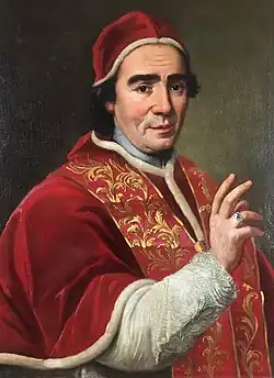 Портрет папы Климента XIV. Между 1769 и 1770. Холст, масло. Городской и епархиальный музей, Аквапенденте