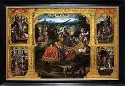 Легенда о Святом Георгии. 1535-1540. Дерево, масло, золочение. Музей Грунинге, Брюгге