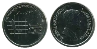 10 иорданских пиастров 2000 года