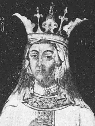 Репродукция фрески с изображением Евдокии Олельковны из монастыря Пробота