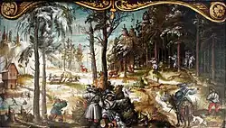 Охота на лис и оленей зимой. 1520. Дерево, масло. Германский национальный музей, Нюрнберг