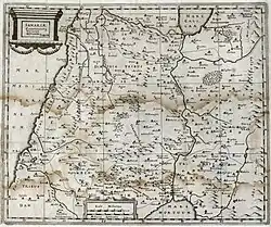 Карта Самарии из книги Кристофора Хайдмана «Палестина или Святая Земля», Вольфенбюттель, гравюра на меди Конрада Буно, 1655 год.