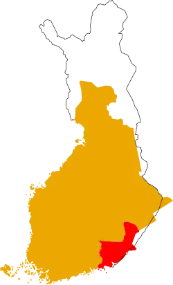 Уменьшение территории Финляндии по Туркускому миру 1743 г.