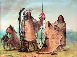 Вождь манданов Мато-Топе с женой и сыном (1854)