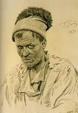 Эскиз к картине «Бурлаки на Волге».