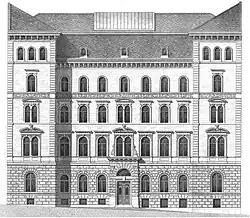 Санаторий Фюрт. Вена-Йозефштадт. Проект фасада. 1886—1887