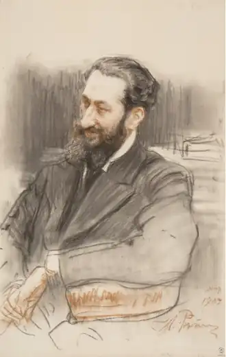 И. Е. Репин. Портрет Дени Роша. 1905Бумага, итальянский карандаш, сангина. 45,7 × 29,1 смРусский музей, Санкт-Петербург