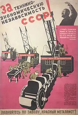 Плакат «За технико-экономическую независимость СССР!»