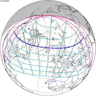 Солнечное затмение 9 июля 1945 года