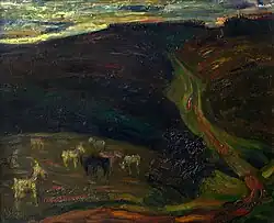 «Русская элегия», орг/м, 65×81, 1983