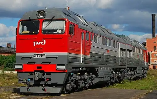 Тепловоз 2ТЭ116УР-001 на территории БМЗ