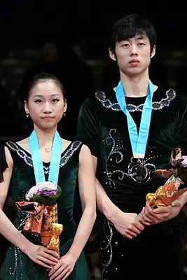 Чжан Юэ и её партнёр Ван Лэйна финале юниорского Гран-при (2009)