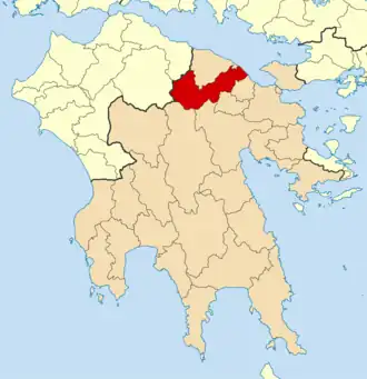 Сикиония на карте