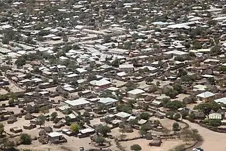 Аэросъёмка города.