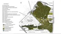 Общая схема реконструкции Горкинского и Ометьевского лесов (2016). Автор проекта: «Архитектурный десант» (г. Казань)