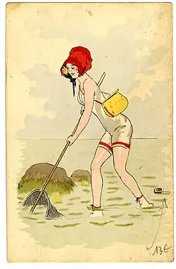 Открытка с изображением отдыха на пляже