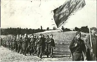 4-я Македонская ударная бригада на марше, лето 1944 года