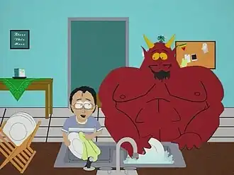 Сатана со своим новым любовником Крисом.