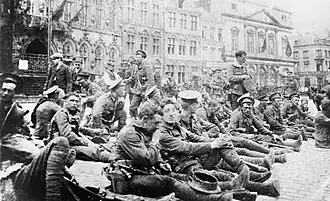 Британские войска в Монсе, 22 августа 1914 года